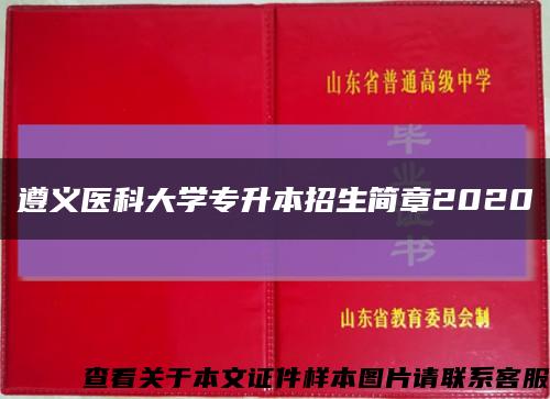 遵义医科大学专升本招生简章2020缩略图