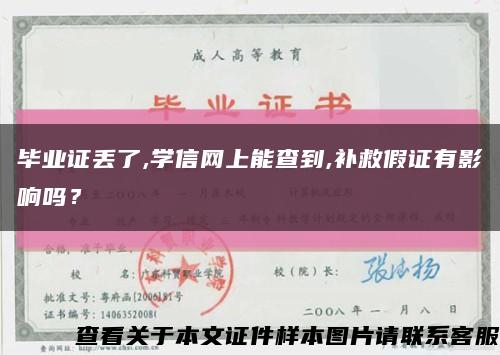 毕业证丢了,学信网上能查到,补救假证有影响吗？缩略图