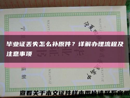 毕业证丢失怎么补原件？详解办理流程及注意事项缩略图