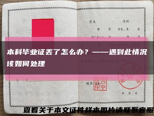 本科毕业证丢了怎么办？——遇到此情况该如何处理缩略图