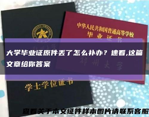 大学毕业证原件丢了怎么补办？速看,这篇文章给你答案缩略图