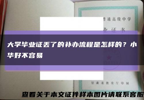 大学毕业证丢了的补办流程是怎样的？小华好不容易缩略图