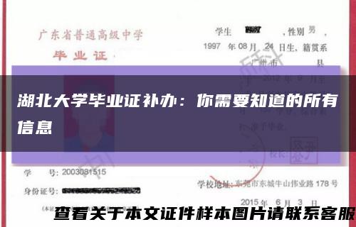 湖北大学毕业证补办：你需要知道的所有信息缩略图