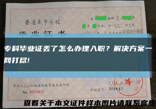 专科毕业证丢了怎么办理入职？解决方案一网打尽!缩略图