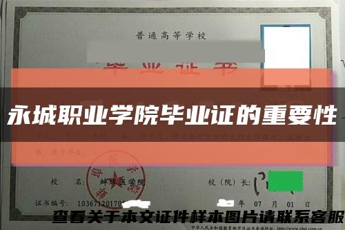 永城职业学院毕业证的重要性缩略图