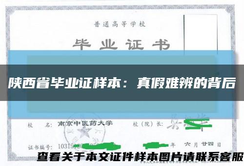 陕西省毕业证样本：真假难辨的背后缩略图