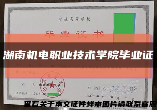 湖南机电职业技术学院毕业证缩略图