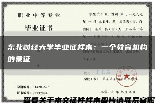 东北财经大学毕业证样本：一个教育机构的象征缩略图