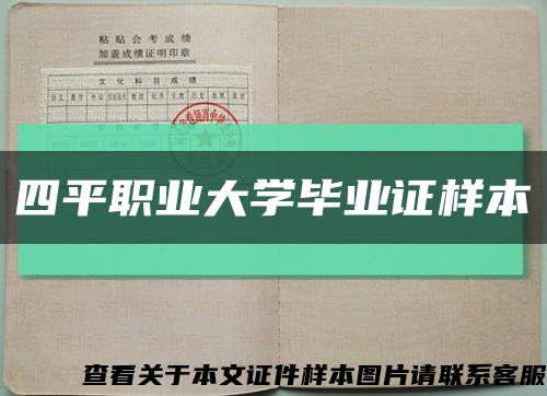 四平职业大学毕业证样本缩略图