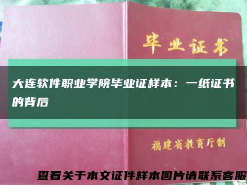 大连软件职业学院毕业证样本：一纸证书的背后缩略图