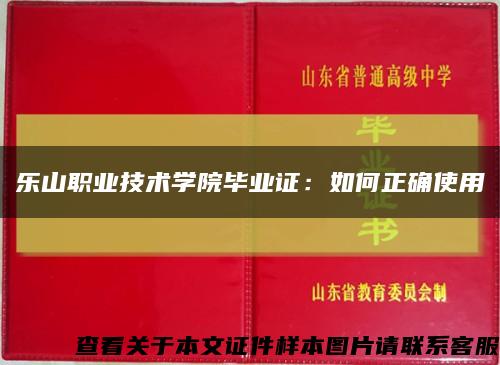 乐山职业技术学院毕业证：如何正确使用缩略图