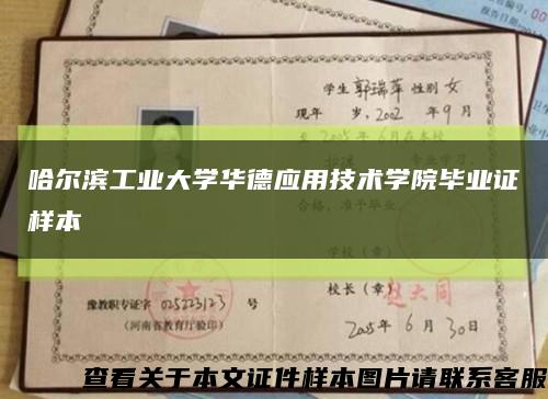 哈尔滨工业大学华德应用技术学院毕业证样本缩略图