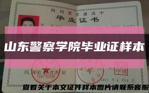 山东警察学院毕业证样本缩略图