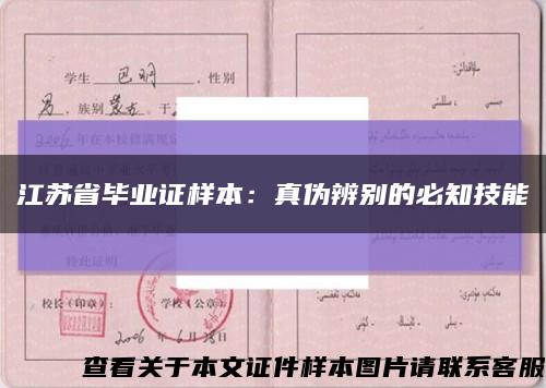 江苏省毕业证样本：真伪辨别的必知技能缩略图