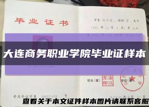 大连商务职业学院毕业证样本缩略图