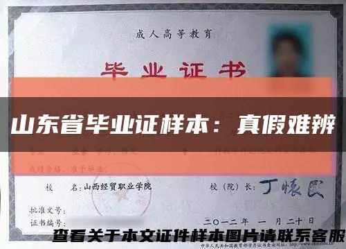 山东省毕业证样本：真假难辨缩略图