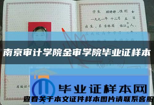 南京审计学院金审学院毕业证样本缩略图