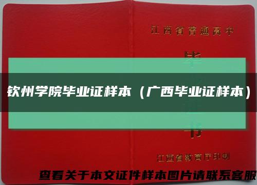 钦州学院毕业证样本（广西毕业证样本）缩略图