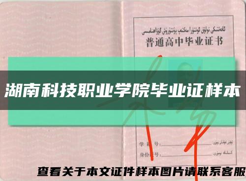 湖南科技职业学院毕业证样本缩略图