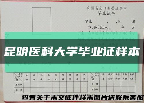 昆明医科大学毕业证样本缩略图