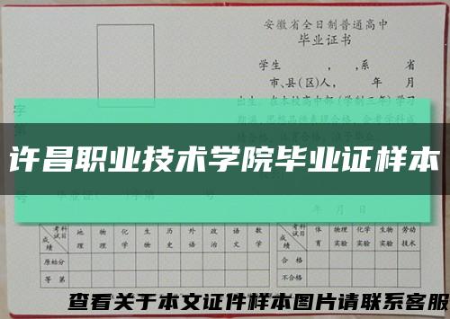 许昌职业技术学院毕业证样本缩略图