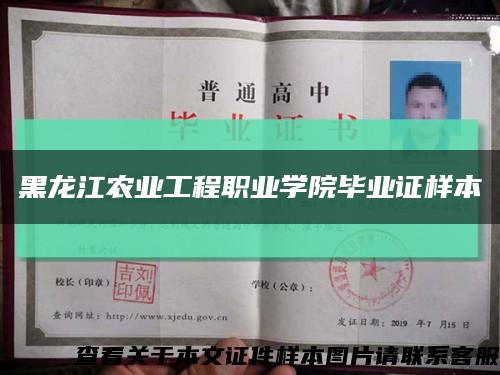 黑龙江农业工程职业学院毕业证样本缩略图