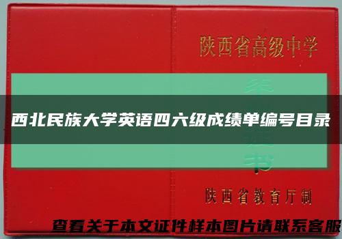 西北民族大学英语四六级成绩单编号目录缩略图