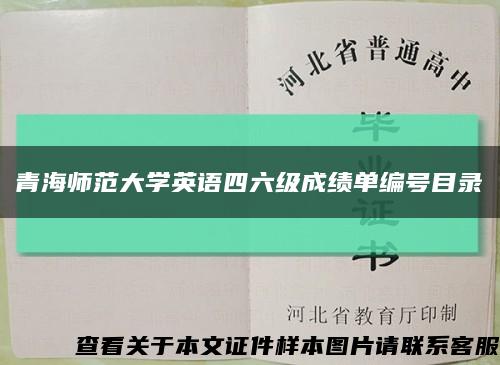 青海师范大学英语四六级成绩单编号目录缩略图