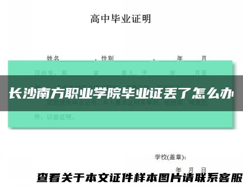 长沙南方职业学院毕业证丢了怎么办缩略图