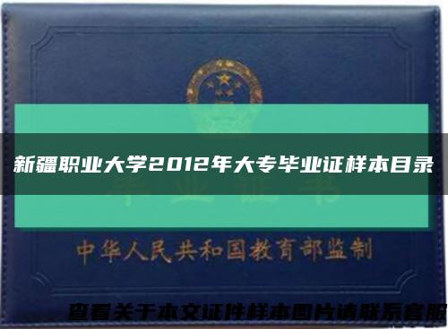 新疆职业大学2012年大专毕业证样本目录缩略图