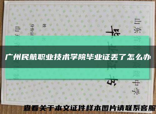 广州民航职业技术学院毕业证丢了怎么办缩略图