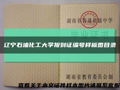 辽宁石油化工大学报到证编号样板图目录缩略图