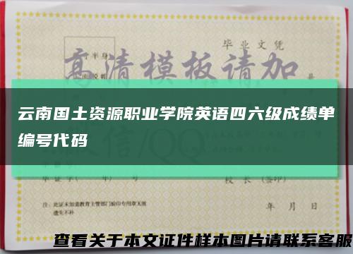 云南国土资源职业学院英语四六级成绩单编号代码缩略图