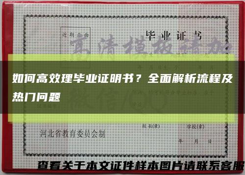 如何高效理毕业证明书？全面解析流程及热门问题缩略图