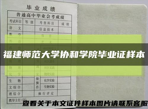 福建师范大学协和学院毕业证样本缩略图