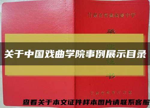 关于中国戏曲学院事例展示目录缩略图