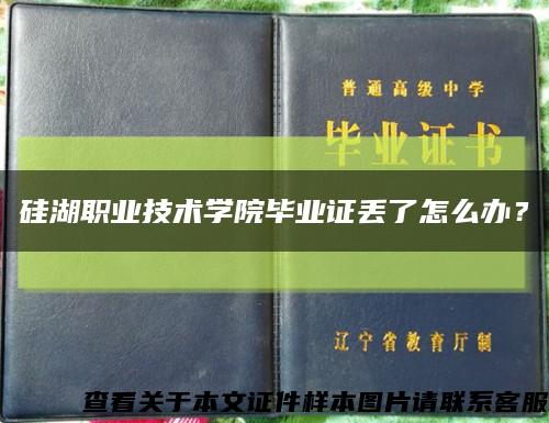 硅湖职业技术学院毕业证丢了怎么办？缩略图