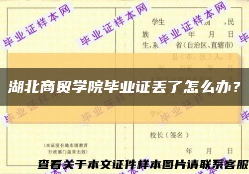 湖北商贸学院毕业证丢了怎么办？缩略图