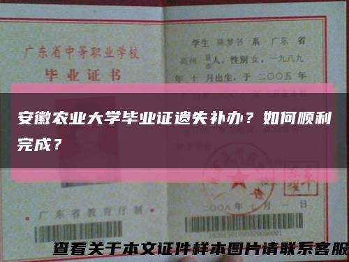 安徽农业大学毕业证遗失补办？如何顺利完成？缩略图