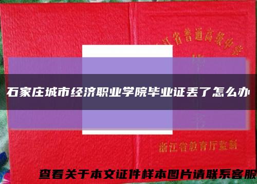 石家庄城市经济职业学院毕业证丢了怎么办缩略图