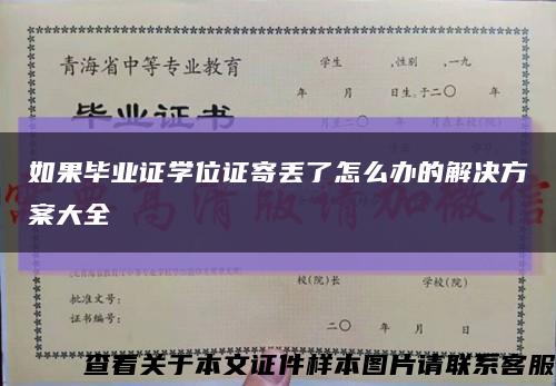 如果毕业证学位证寄丢了怎么办的解决方案大全缩略图