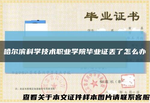 哈尔滨科学技术职业学院毕业证丢了怎么办缩略图