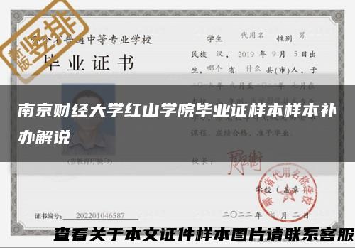 南京财经大学红山学院毕业证样本样本补办解说缩略图