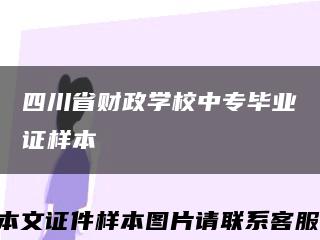 四川省财政学校中专毕业证样本缩略图