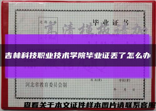 吉林科技职业技术学院毕业证丢了怎么办缩略图