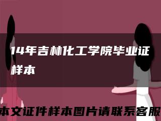 14年吉林化工学院毕业证样本缩略图