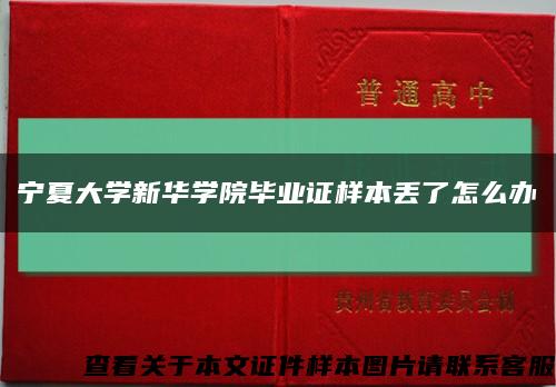 宁夏大学新华学院毕业证样本丢了怎么办缩略图