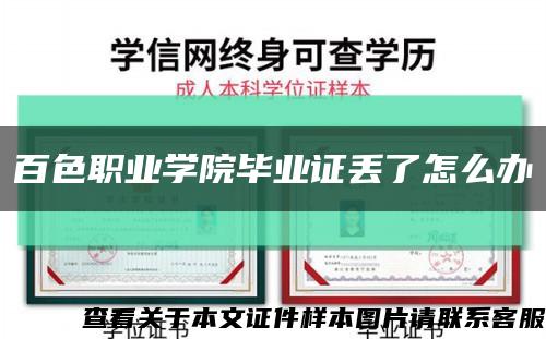 百色职业学院毕业证丢了怎么办缩略图