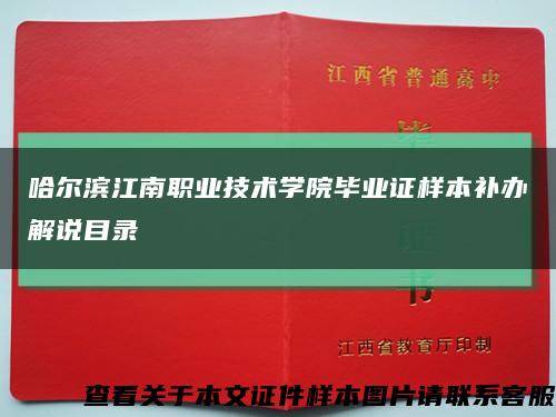 哈尔滨江南职业技术学院毕业证样本补办解说目录缩略图