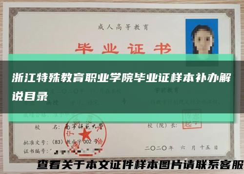 浙江特殊教育职业学院毕业证样本补办解说目录缩略图